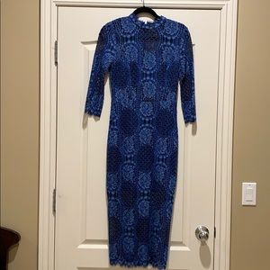 Beautiful blue and black lace mini dress